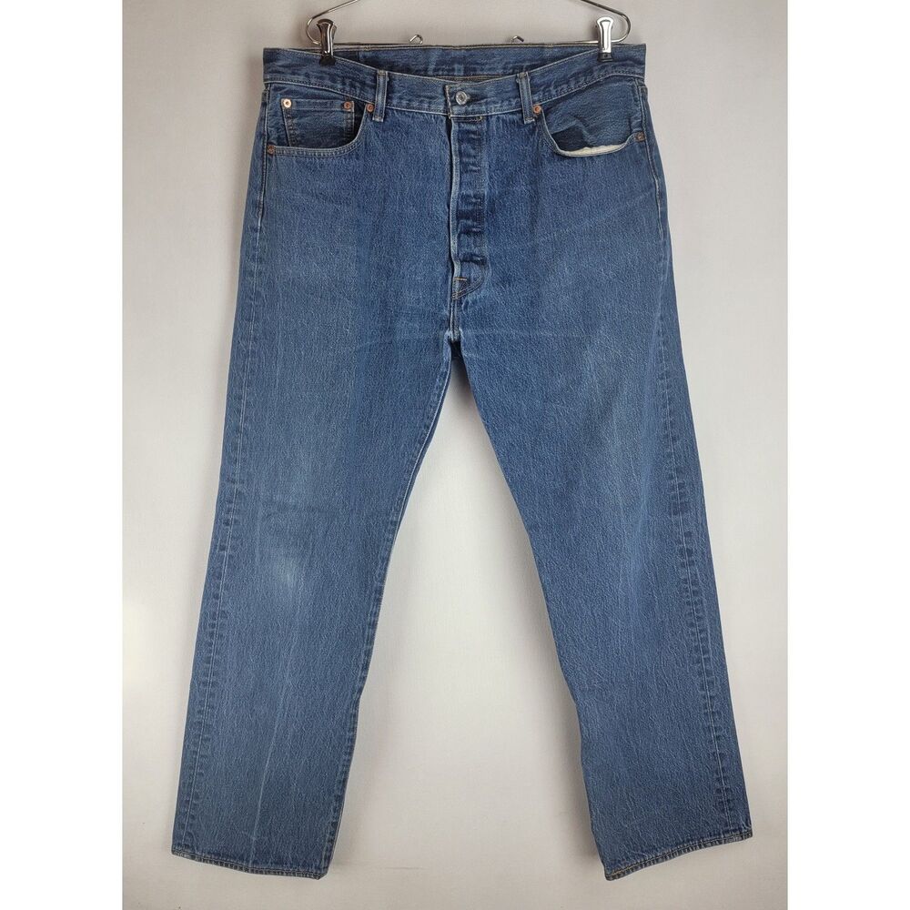 Levi's 501 XX Mens Size 40x34 Med Wash Button Fly Straight Leg Jeans